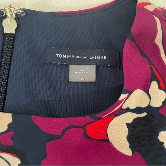 TOMMY HILFIGER Women’s Floral Print Chiffon A-Line Dress - Picture 5 of 11